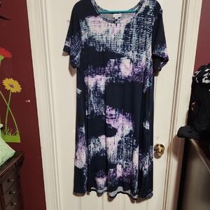 LulaRoe Carly Abstract Print Short Sleeve Dress